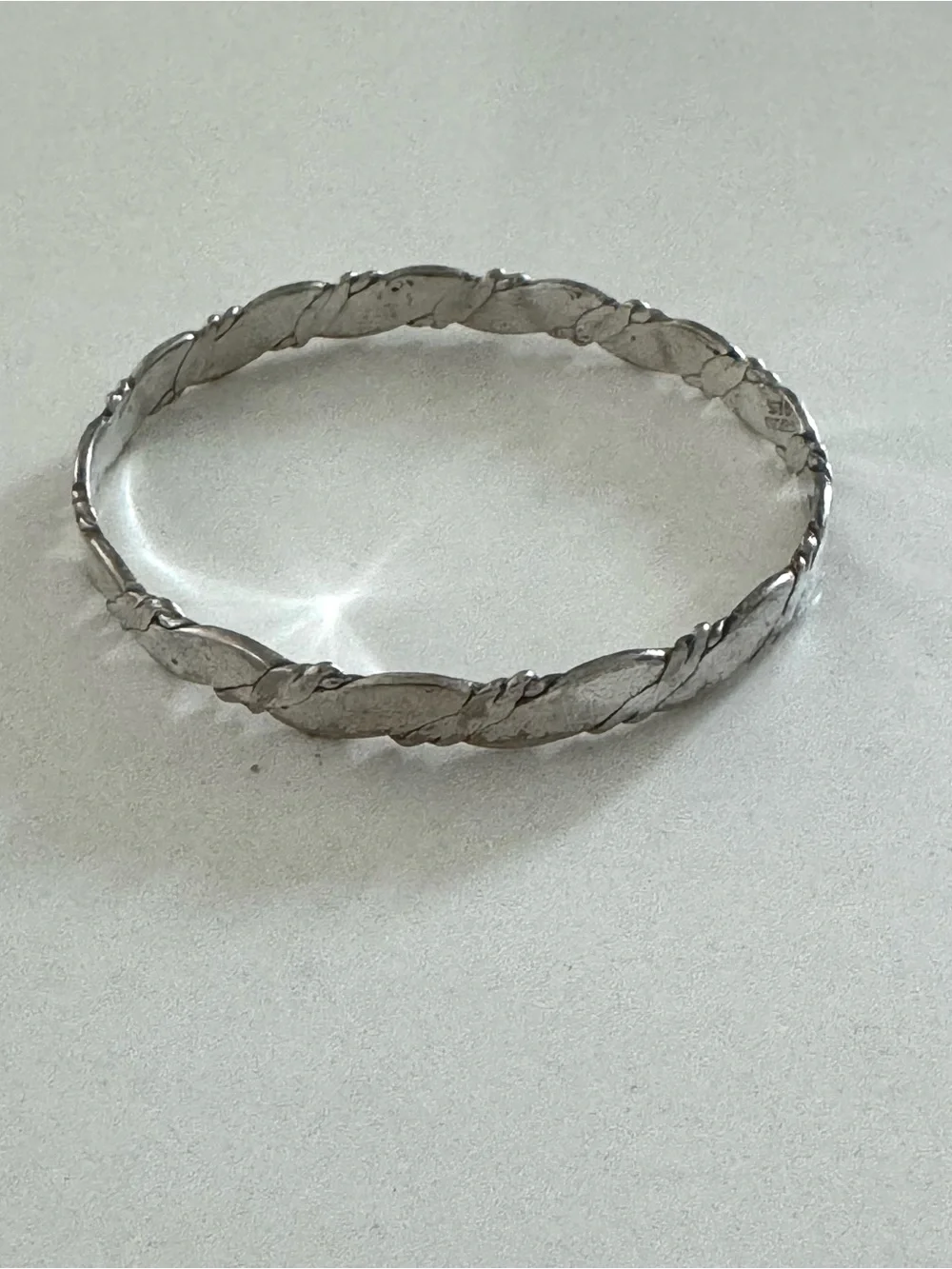 Vintage Sterling Silver Signed 925 Mexico Bangle Bracelet 2-5/8